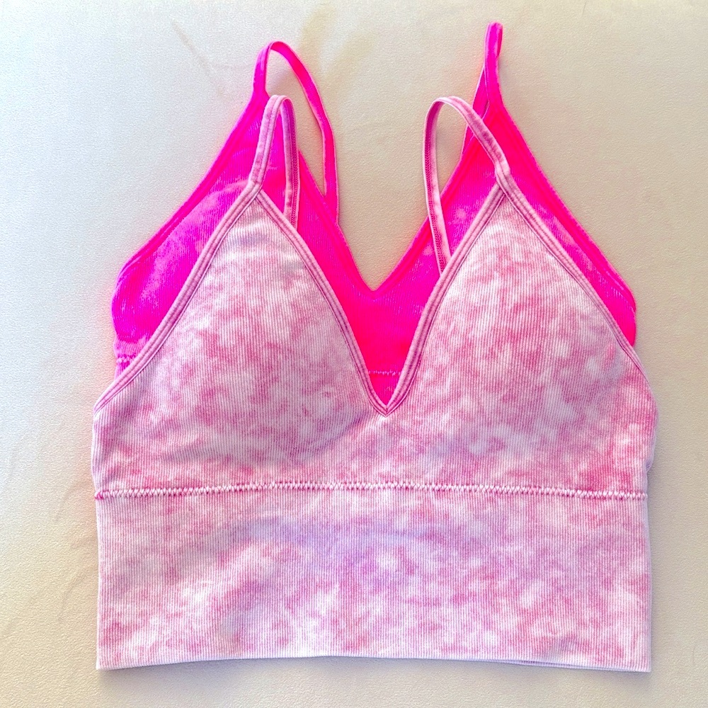 Zenana | Ash Pink and bright pink Women's ribbed bra padded cami set